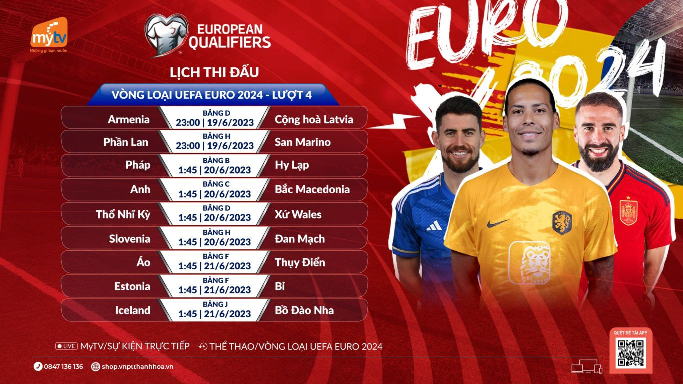 Vòng loại UEFA Euro 2024 MyTV 3