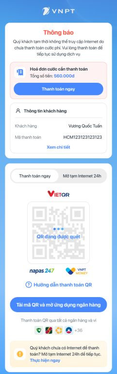 Hướng dẫn tự động mở khóa Internet VNPT khi bị khóa do nợ cước 4