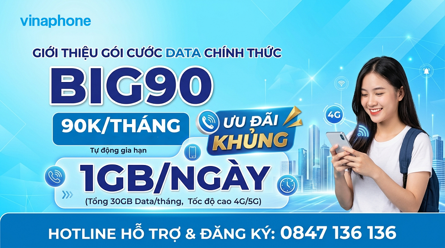 Gói Cước BIG90 VinaPhone 1