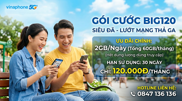 Gói Cước BIG120 VinaPhone