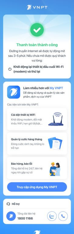 Hướng dẫn tự động mở khóa Internet VNPT khi bị khóa do nợ cước 6