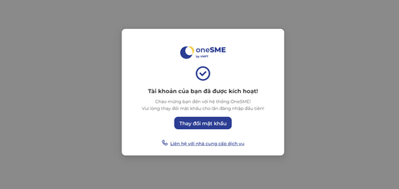 Kích hoạt tài khoản OneSme 1