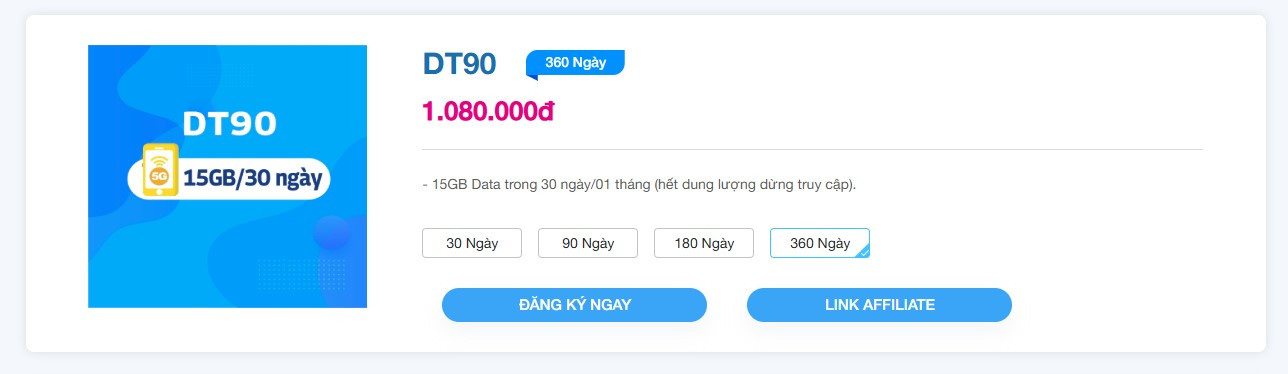 Gói cước DT90 VinaPhone 2
