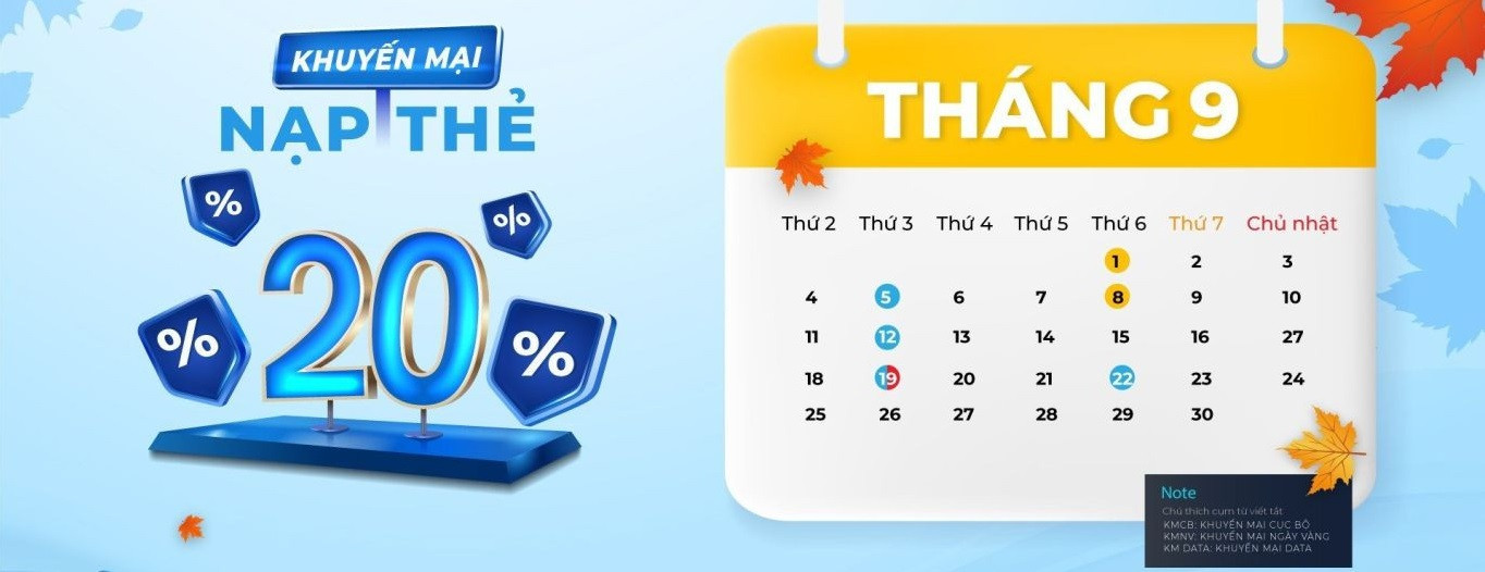Khuyến mại nạp thẻ tháng 9 2023