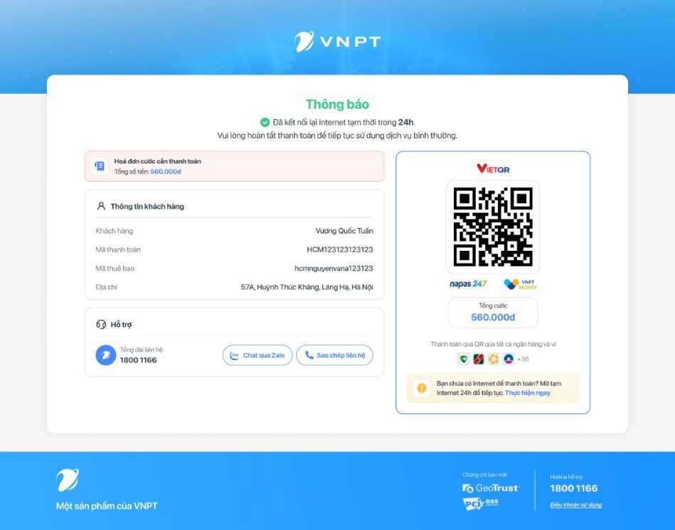 Hướng dẫn tự động mở khóa Internet VNPT khi bị khóa do nợ cước 11