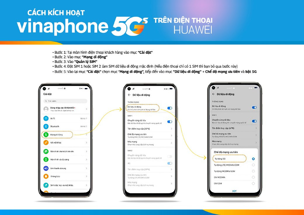 Cách kích hoạt 5G VinaPhone