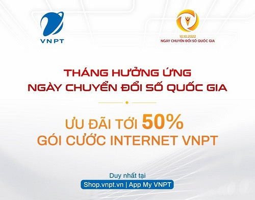 Ưu đãi 50% gói cước internet VNPT