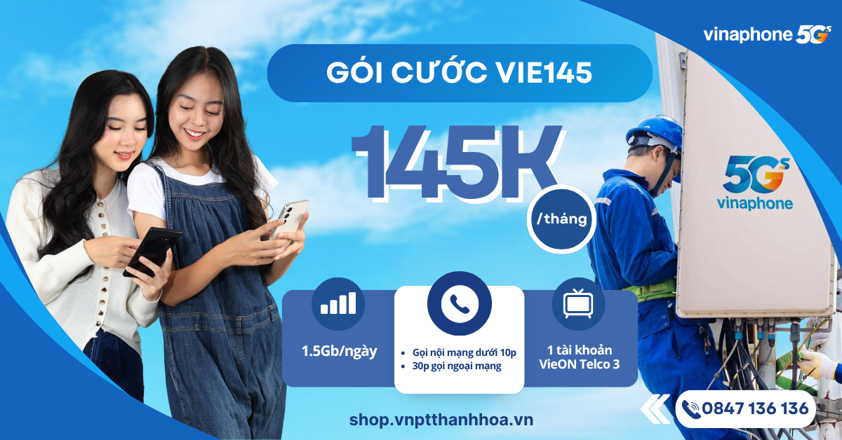 Gói Cước VIE145 VinaPhone